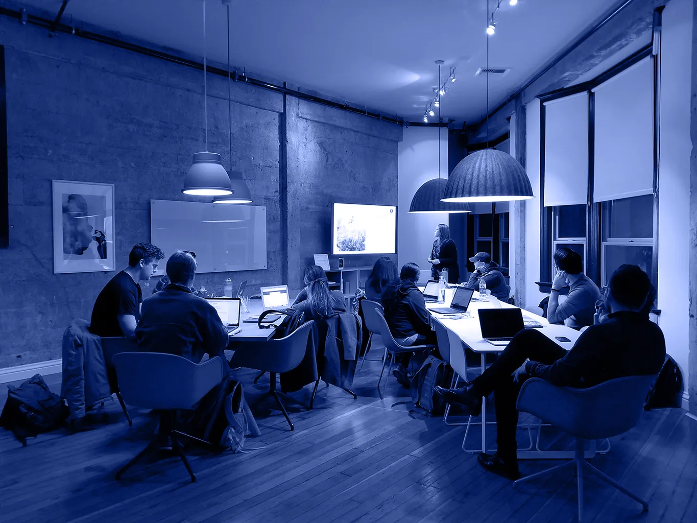 A team meeting around a conference table